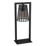 LAMPADA DA TAVOLO BOGOTA 1 X E27 PARALUME METALLO NERO A GRIGLIA H53.5