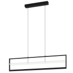 SOSPENSIONE FARNETA LED 2 X 15W 3600LM 3000K DIMMER CORNICE RETTANGOLARE NERA DIFFUSORE POLICARBONATO BIANCO 98 x 18 H150