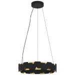 SOSPENSIONE ALTAGRACIA  LED 2 X 35W 8400LM 3000K DIMMER METALLO NERO DETTAGLI ORO Ø61.5 H150