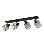 PLAFONIERA TOSSINO 4 X E27 METALLO NERO PARALUME RETICOLATO 77 x 8 H23
