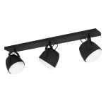 PLAFONIERA UPANEMA 3 X E27 METALLO NERO DIFFUSORE VETRO CORROSO 89 x 18.5 H23.5