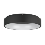 PLAFONIERA MARGHERA 2 LED 35W 4200LM 3000K DIMMER METALLO NERO DIFFUSORE POLICARBONATO BIANCO Ø59.5 H13.5