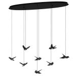 PLAFONIERA PARATEBUENO 8 FARETTI 8 X 4,2W 3000K 4000LM METALLO NERO DIFFUSORI OPACHI 116 x 26 H150