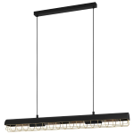 LAMPADA SOSPENSIONE ALFONSINE 4 X E27 METALLO NERO FINITURE OTTONE 116 x 12 H110