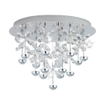 PLAFONIERA PIANOPOLI 15x1,8W LED 3000K 3600Lm DIMMER ACCIAIO INOX CROMATO CRISTALLO CHIARO