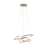 SOSPENSIONE ANTETONARELLA 3 CILINDRI 2 X 39W + 2 X 35W + 2 X 17W LED 3000K 21800LM METALLO CHAMPAGNE POLICARBONATO SATINATO DIMMER Ø80 H150