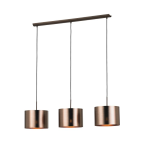 SOSPENSIONE SAGANTO 3 X E27 METALLO MARRONE DIFFUSORE POLICARBONATO RAME 103 x 25 x H110
