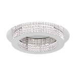 PLAFONIERA PRINCIPE 44,8W LED 3000K 5320LM METALLO CROMATO CRISTALLO CHIARO DIMMER Ø70 x H13