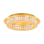 PLAFONIERA PRINCIPE 32W LED 3000K 3800LM METALLO ORO CRISTALLO CHIARO DIMMER Ø50 x H1