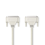 Cavo seriale | Maschio D-SUB a 25 pin | Femmina D-SUB a 25 pin | Placcato nickel | 2.00 m | Tondo | PVC | Avorio | Busta