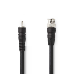 Cavo video BNC | BNC maschio | RCA Maschio | Placcato nickel | 75 Ohm | 3.00 m | Tondo | PVC | Nero | Busta