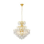SOSPENSIONE FENOULLET 1 5XE14 METALLO OTTONE E CRISTALLO Ø57.5 H121