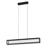 LAMPADA SOSPENSIONE GUALAJO LED 27W 3000K 3850LM METALLO NERO POLICARBONATO SATINATO 89x10 H150