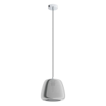 SOSPENSIONE ALBARINO 1XE27 METALLO CROMATO DIFFUSORE VETRO VAPORIZZATO FUMÈ Ø26 H150
