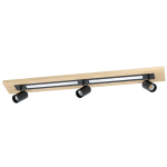 PLAFONIERA TORRESTRALLE 3XGU10-LED 3000K STRUTTURA LEGNO METALLO NERO DIFFUSORE POLICARBONATO 112x17 H15