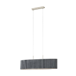 SOSPENSIONE TAMARESCO 2XE27 METALLO NICKEL OPACO PARALUME GRIGIO INTERNO NICKEL 102 x 30 H150