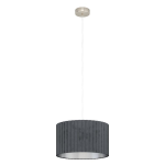 SOSPENSIONE TAMARESCO 1XE27 METALLO NICKEL OPACO PARALUME GRIGIO INTERNO NICKEL Ø38 H150