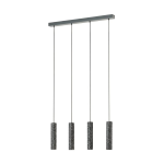 SOSPENSIONE MENTALONA 4XGU10 LED METALLO ANTRACITE DIFFUSORE BIANCO 84x6.5 H150