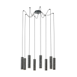 SOSPENSIONE MENTALONA 8XGU10 LED METALLO ANTRACITE DIFFUSORE BIANCO Ø18.5 H150