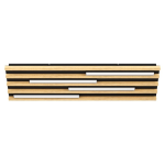 PLAFONIERA MARREIRA LED 4 X 8,5W 4200LM 3000K METALLO NERO E LEGNO MARRONE PANNELLO 78 x 22 H6