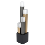LAMPADA DA TAVOLO ESTANTERIOS LED 4 X 3,7W 1480LM 3000K METALLO NERO DETTAGLI MARRONE DIFFUSORE POLICARBONATO H42.5