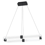 SOSPENSIONE MOGETONELLO LED 39,2W 4800 LM 3000K METALLO NERO DIFFUSORE POLICARBONATO TRASPARENTE DIMMER 100 x 32 H150