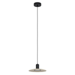 SOSPENSIONE MAYAZES 1 X GU10 LED 4,6W 3000K METALLO NERO PARALUME IN LEGNO NATURALE  Ø25 H150
