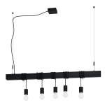 SOSPENSIONE TOWNSHEND-B 5 X E27 METALLO NERO 110 x 9.5 H200