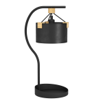 LAMPADA DA TAVOLO POTOSI 1 X E27 METALLO NERO PARALUME NERO IN CARTA KRAFT STAFFE LEGNO 33 x 23 H65