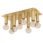 PLAFONIERA MARZENO 8 X E27 METALLO OTTONE SPAZZOLATO 61 x 29 H21.5