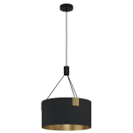 SOSPENSIONE TORTOLA 1 1 X E27 METALLO INTERNO OTTONE DIFFUSORE IN TESSUTO Ø45 H150