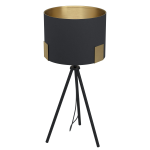 LAMPADA DA TAVOLO TORTOLA 1 1 X E27 METALLO INTERNO OTTONE DIFFUSORE IN TESSUTO Ø26 H59