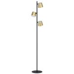 PIANTANA ALTAMIRA 3 X GU10 LED 3 X 4,6W 3000K BINARIO NERO CON DUE SPOT FISSI Ottone 26.5 x 24 H158.5