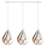 SOSPENSIONE CARLTON 1 3 X E27 METALLO BIANCO PARALUME INTERNO ORO 80.5 x 20.5 H110