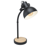 LAMPADA DA TAVOLO LUBENHAM 1 X E27 METALLO NERO E LEGNO PARALUME METALLO NERO H57