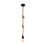 SOSPENSIONE RAMPSIDE 1 X E27 ROSONE NERO CON CORDONE Ø11 H138