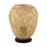 LAMPADA DA TAVOLO DEMBLEBY 1 X E27 BASE METALLO PARALUME LEGNO NATURALE Ø20 H25