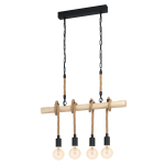SOSPENSIONE YOUNGSTOWN 4 X E27 STRUTTURA METALLO E CORDONE 70 x 4.5 H110