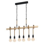 SOSPENSIONE YOUNGSTOWN 6 X E27 STRUTTURA METALLO E CORDONE 100 x 4.5 H110