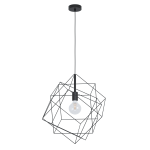 SOSPENSIONE STRAITON 1 X E27 STRUTTURA METALLO NERO PARALUME RETICOLATO Ø51.5 H110