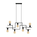 SOSPENSIONE FEMBARD 7 X E27 STRUTTURA METALLO NERO 100.5 x 4 H110