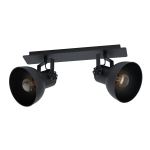 PLAFONIERA BARNSTAPLE 1 2 X E27 STRUTTURA METALLO NERO 47.5 x 9