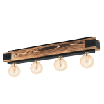 PLAFONIERA LAYHAM 4 X E27 STRUTTURA METALLO E LEGNO NATURALE 76 x 8.5 H10