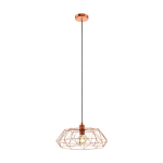 SOSPENSIONE CARLTON 2 1 X E27 PARALUME METALLO RAME RETICOLATO Ø45.5 H110