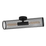 PLAFONIERA REDCLIFFE 2 X E27 METALLO NERO PARALUME RETICOLATO NERO 54 x 12 H14.5