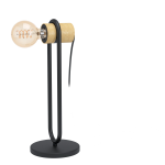 LAMPADA DA TAVOLO CHIEVELEY 1 X E27 STRUTTURA METALLO NERO E LEGNO 8.5 x 9 H41