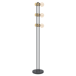 PIANTANE CHIEVELEY 3 X E27 STRUTTURA METALLO NERO E LEGNO 8.5 x 9 H140.5