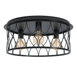PLAFONIERA GILTSPUR 3 X E27 METALLO NERO Ø55 H23