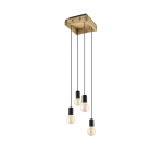SOSPENSIONE WOOTTON 4 X E27 ROSONE IN LEGNO MARRONE 25 x 28 H110