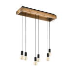 SOSPENSIONE WOOTTON 6 X E27 ROSONE IN LEGNO MARRONE 81 x 22 H110